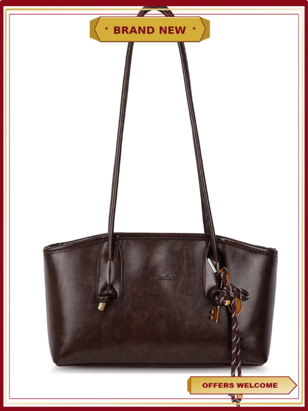 HonorHut Retro Handbag Purse for Women Faux Leather Shoulder Purse with Cute